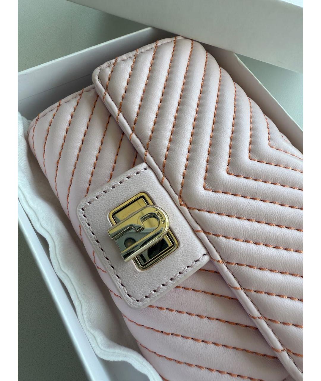 FURLA Розовый кожаный кошелек, фото 6
