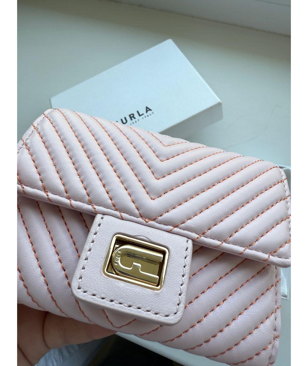 FURLA Розовый кожаный кошелек, фото 8
