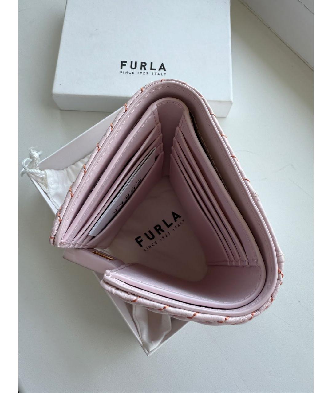FURLA Розовый кожаный кошелек, фото 4