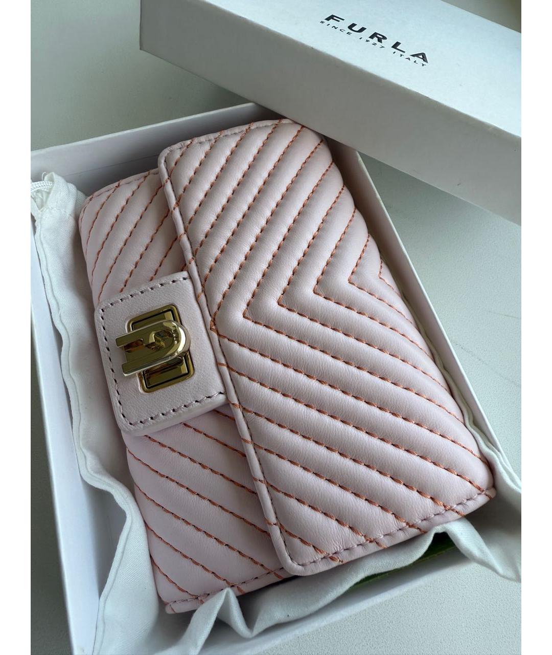 FURLA Розовый кожаный кошелек, фото 5