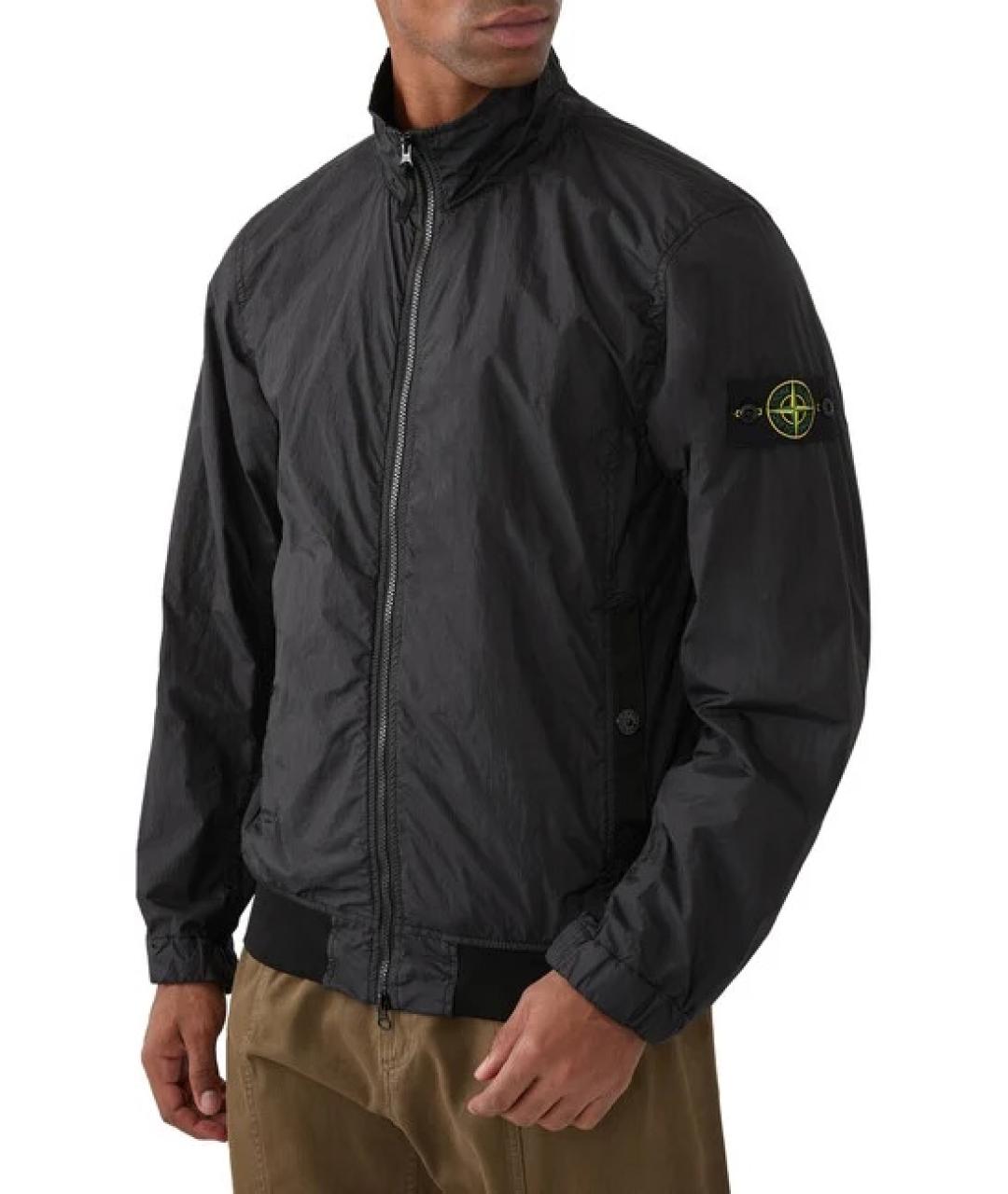 STONE ISLAND Черная хлопковая куртка, фото 10