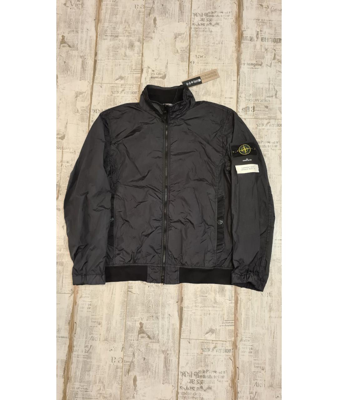 STONE ISLAND Черная хлопковая куртка, фото 3