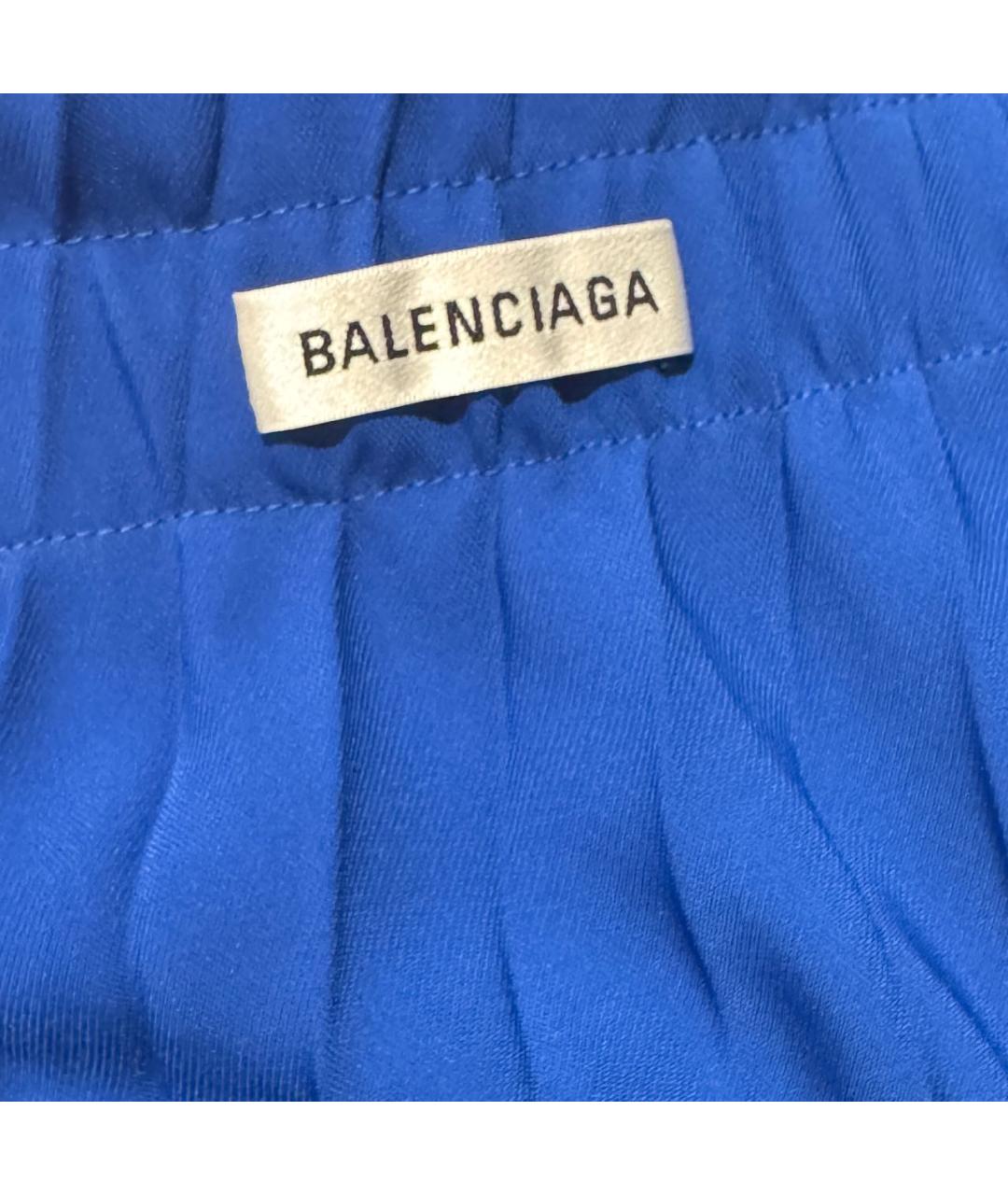 BALENCIAGA Синяя полиэстеровая юбка миди, фото 3