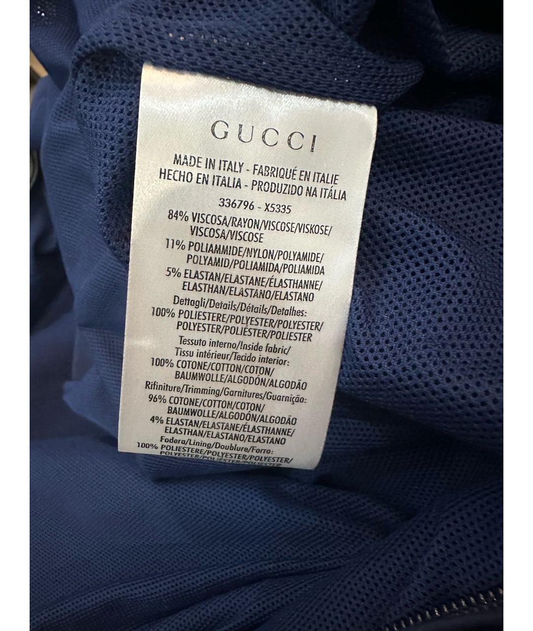 GUCCI Темно-синяя хлопковая куртка, фото 5