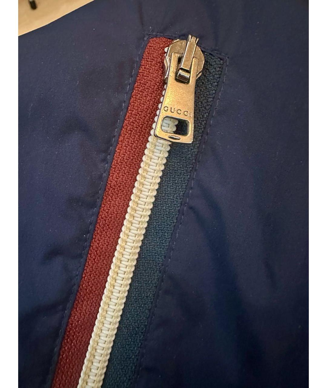 GUCCI Темно-синяя полиэстеровая куртка, фото 4