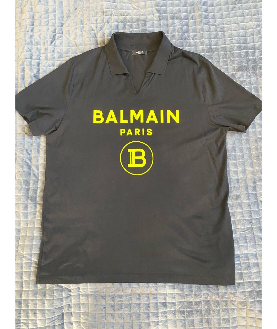 BALMAIN Черная хлопковая футболка, фото 8