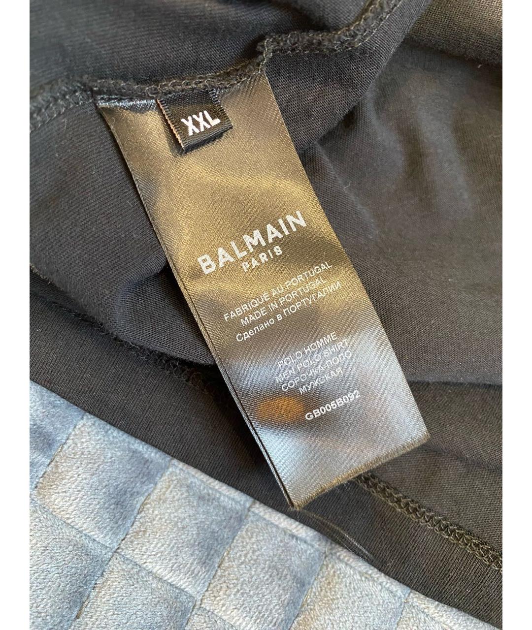 BALMAIN Черная хлопковая футболка, фото 4