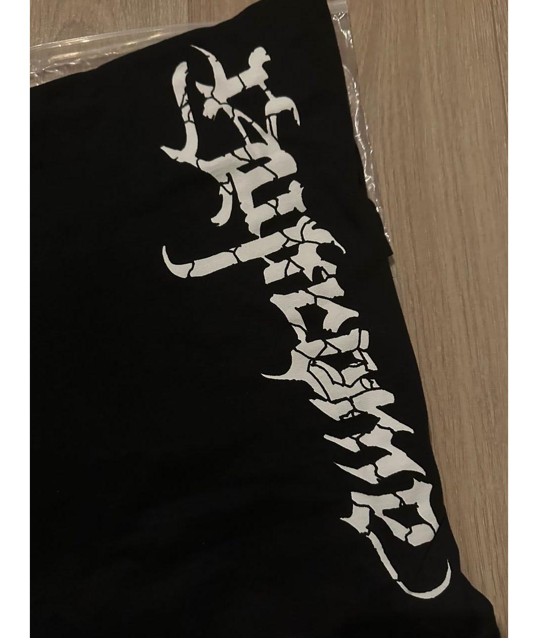 SUPREME Черная хлопковая футболка, фото 4
