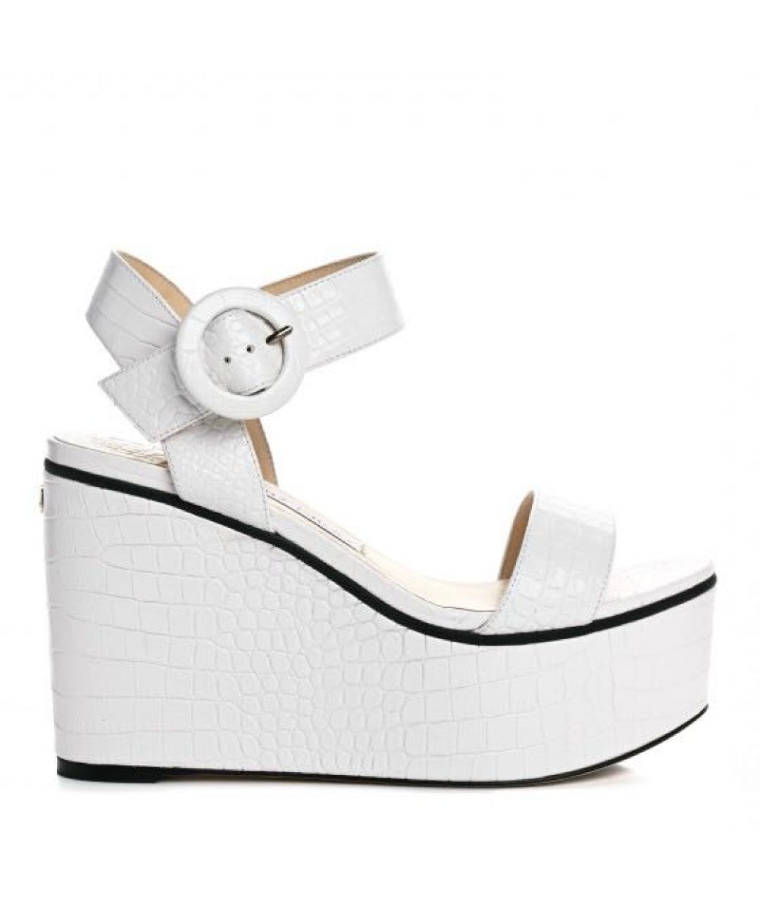 JIMMY CHOO Белые кожаные босоножки, фото 5