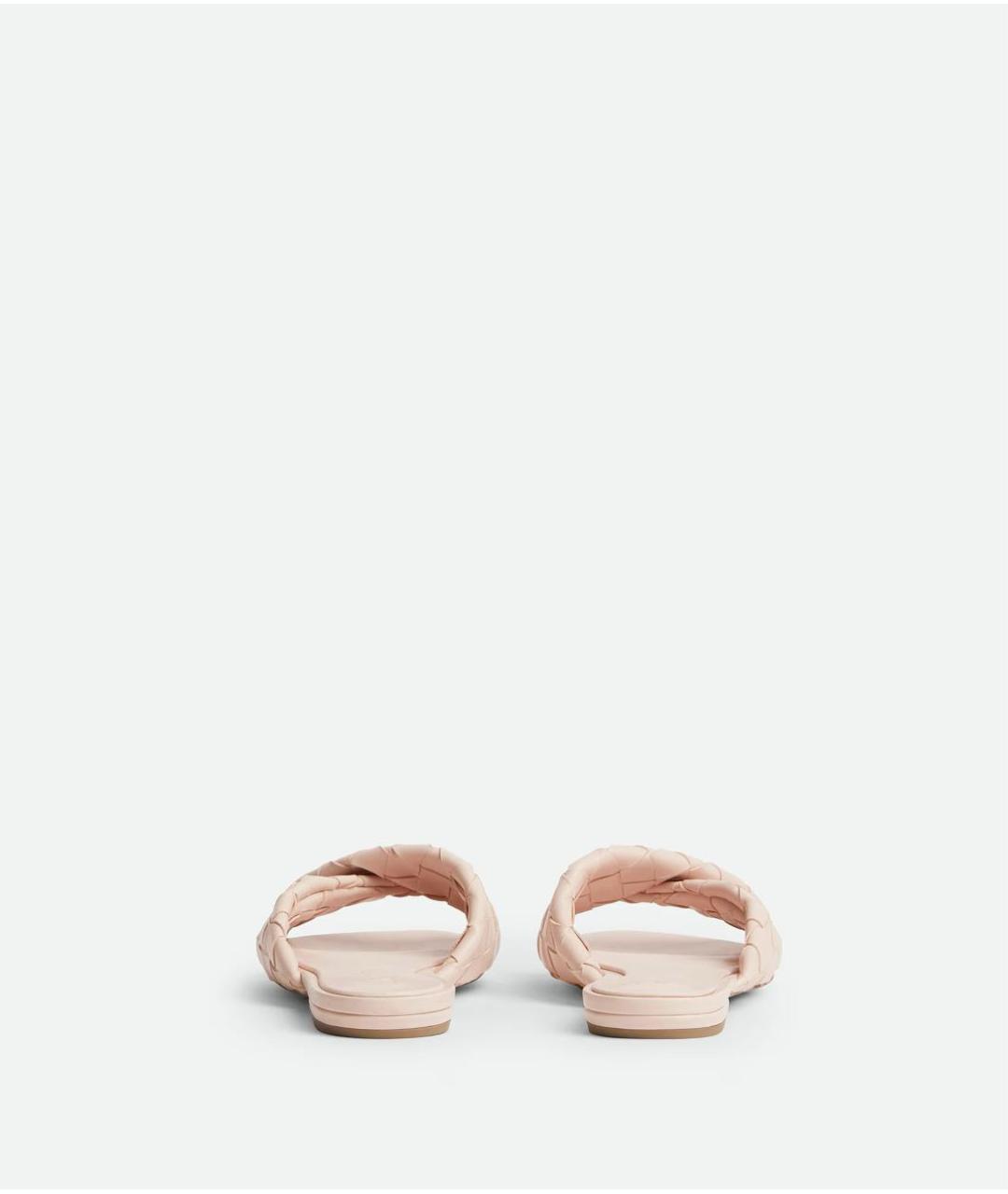 BOTTEGA VENETA Розовые кожаные шлепанцы, фото 5