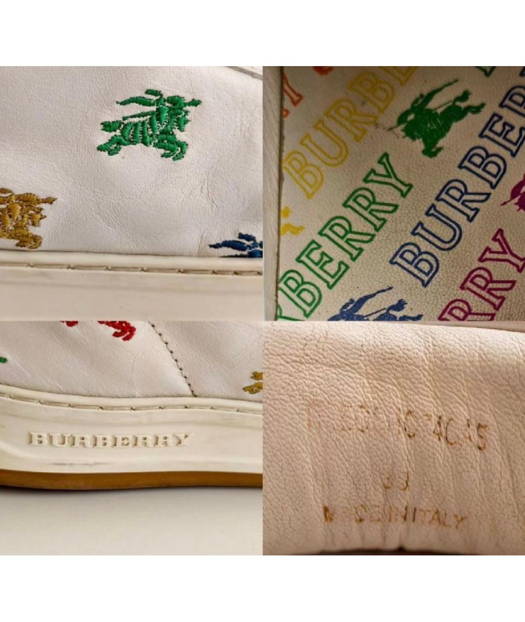 BURBERRY Белые кожаные кроссовки, фото 5