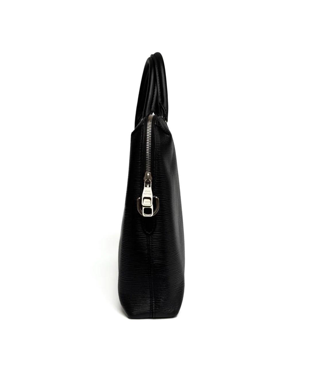 LOUIS VUITTON Черный кожаный портфель, фото 4
