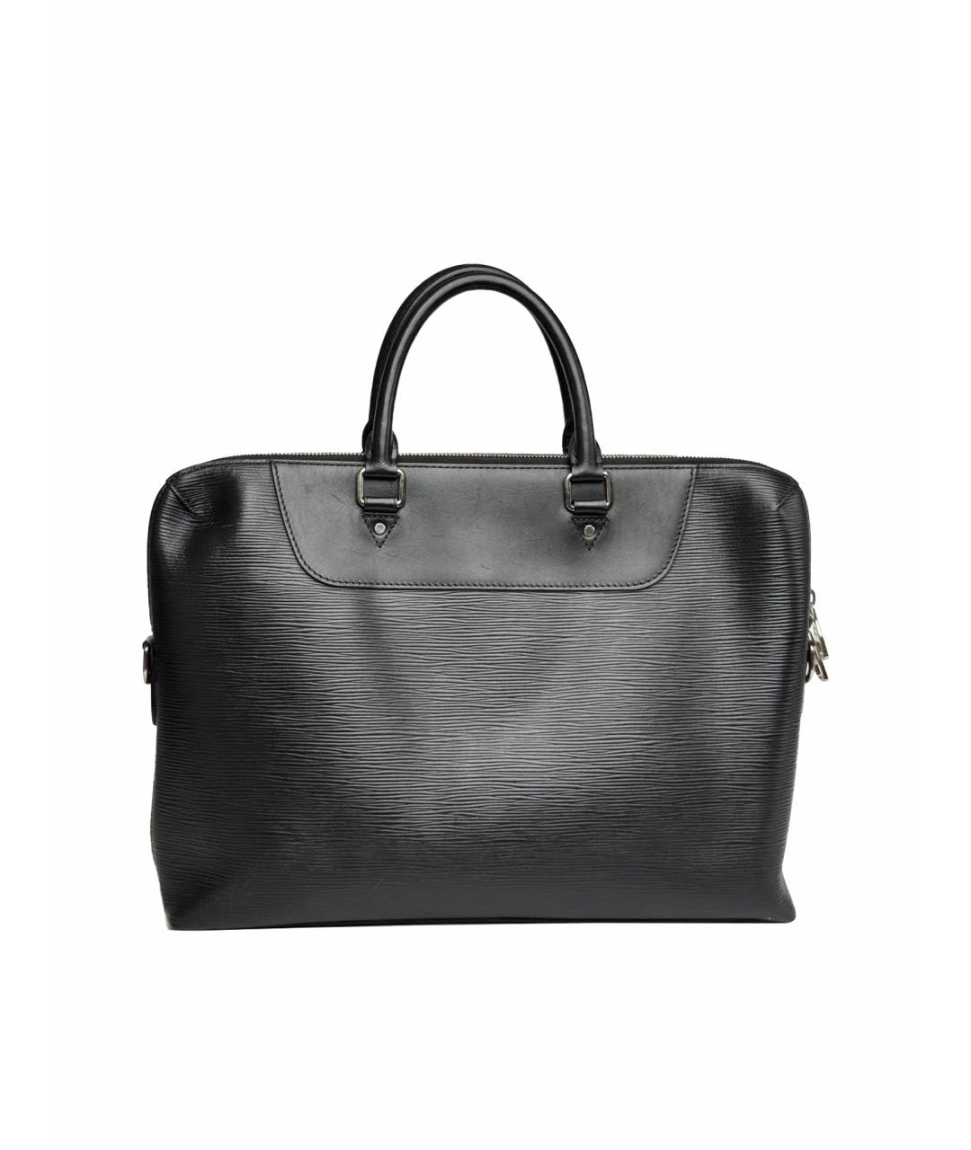 LOUIS VUITTON Черный кожаный портфель, фото 1