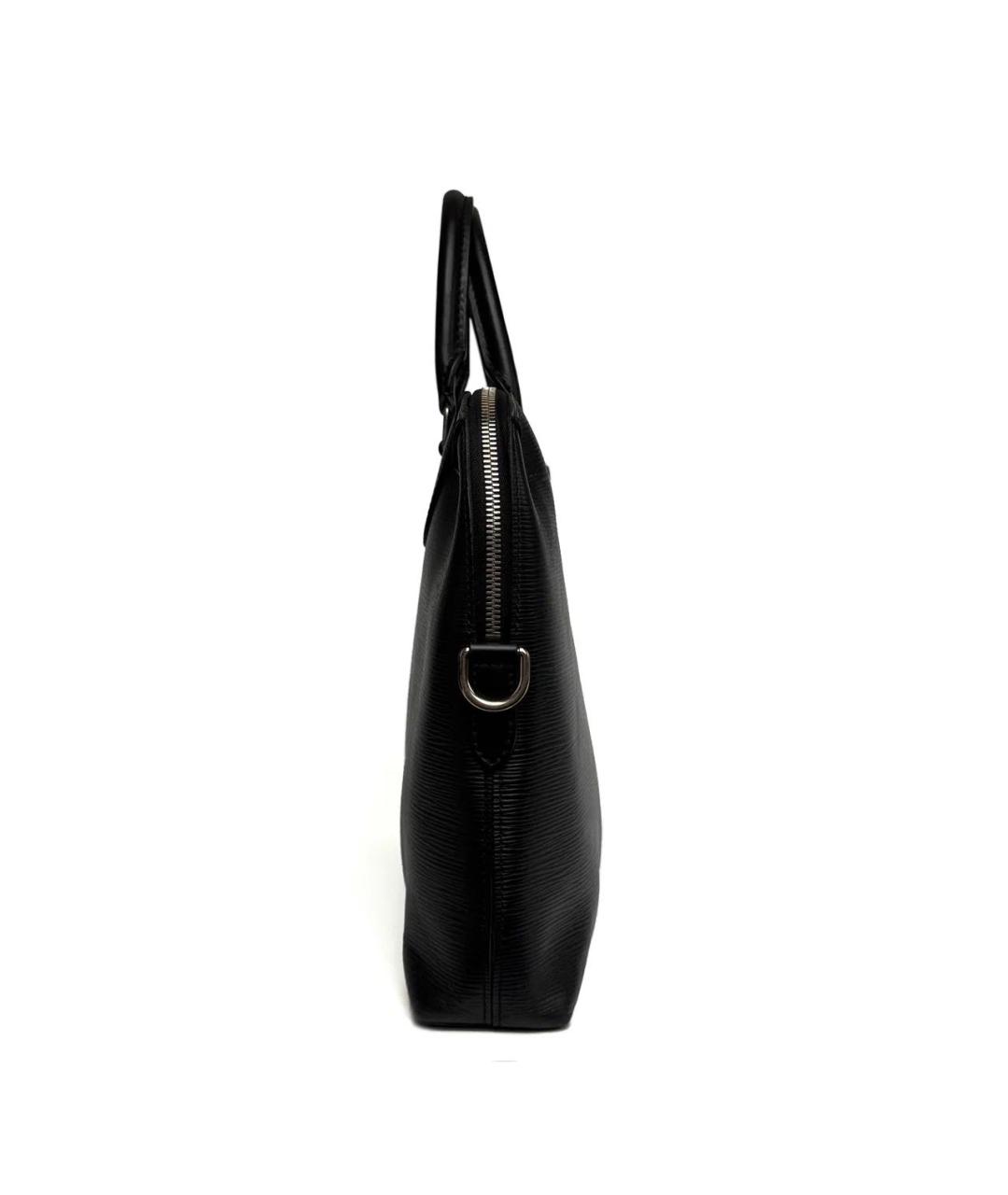 LOUIS VUITTON Черный кожаный портфель, фото 5