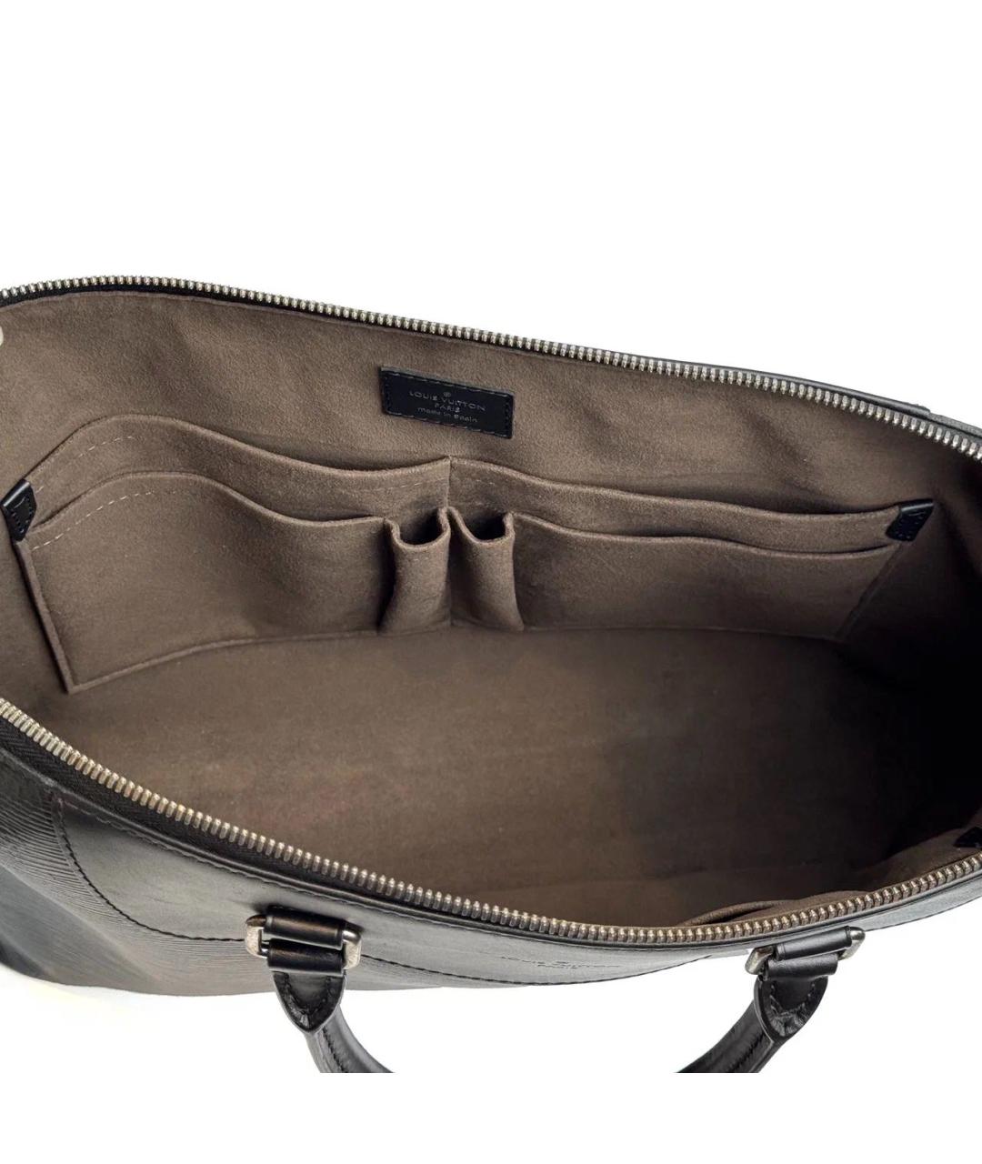 LOUIS VUITTON Черный кожаный портфель, фото 6