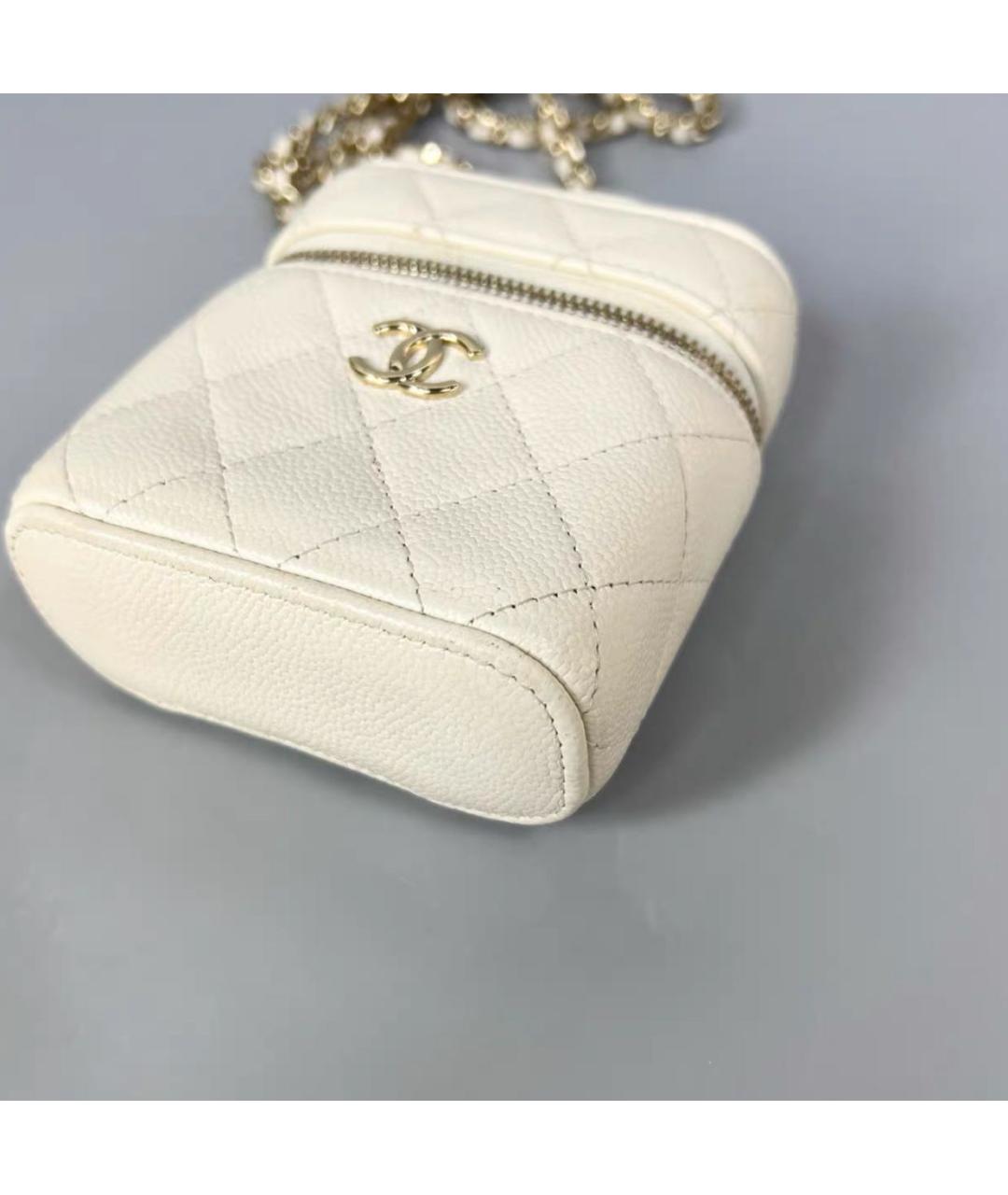 CHANEL Бежевая кожаная сумка через плечо, фото 5