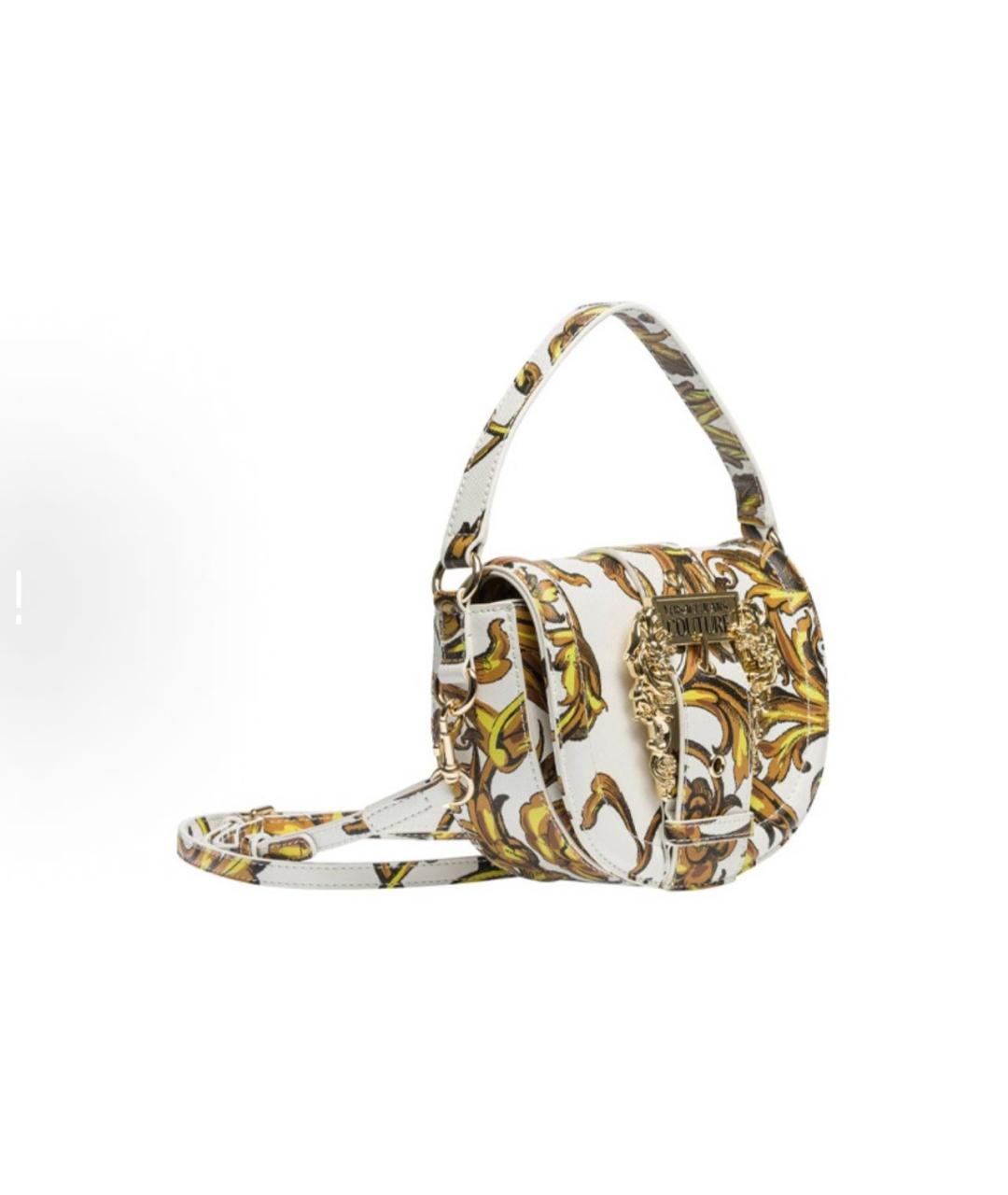VERSACE JEANS COUTURE Белая кожаная сумка через плечо, фото 3