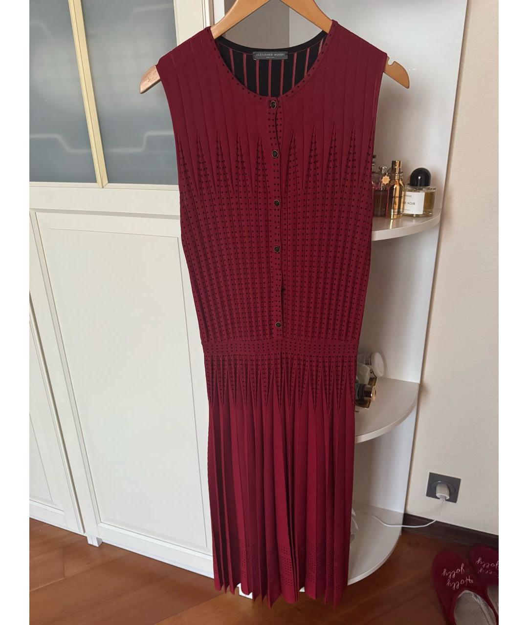 ALEXANDER MCQUEEN Бордовое коктейльное платье, фото 4