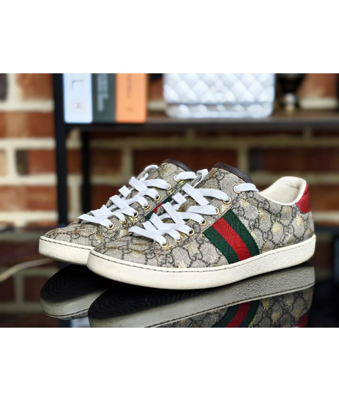 GUCCI Бежевые кеды, фото 3