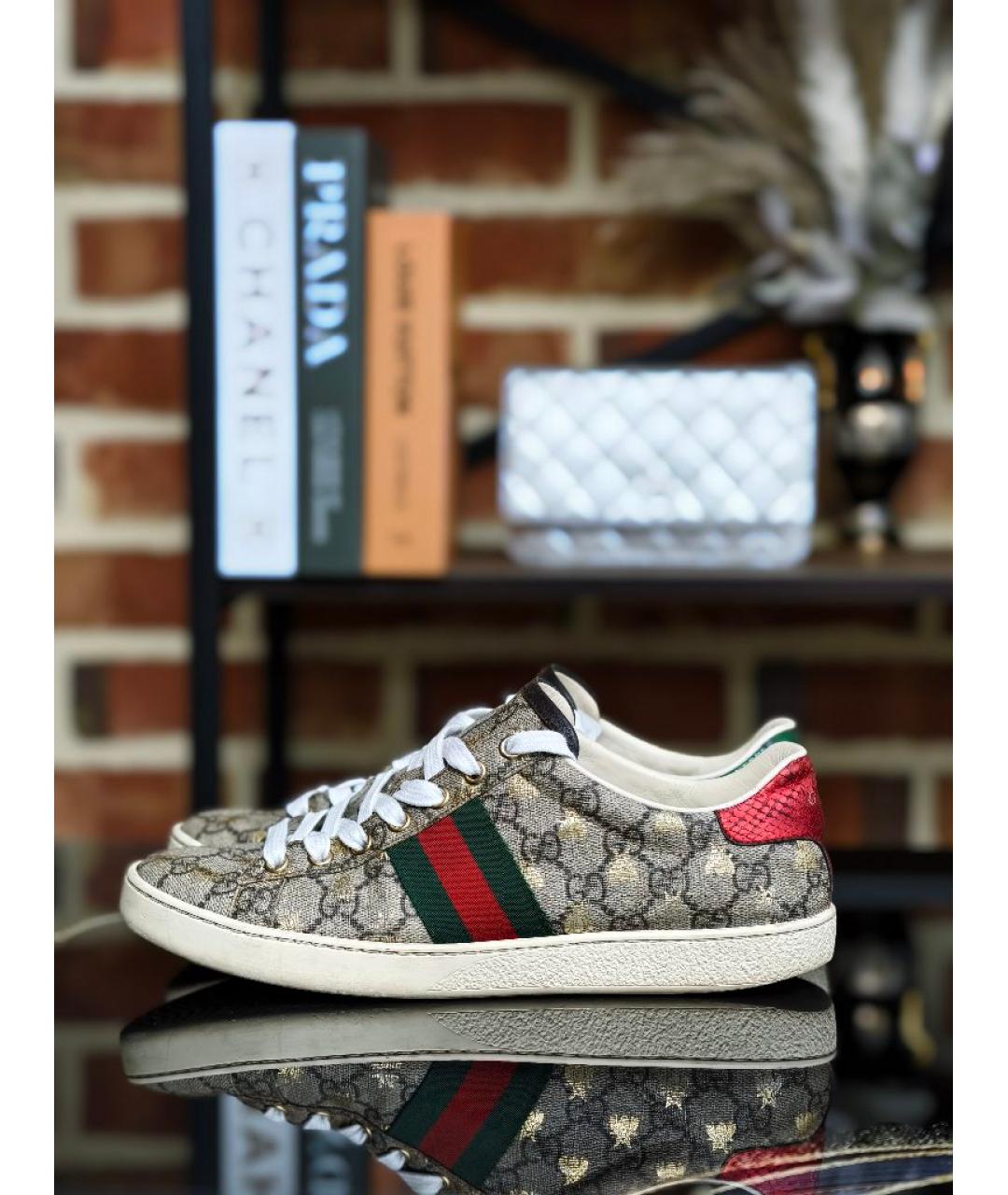 GUCCI Бежевые кеды, фото 5
