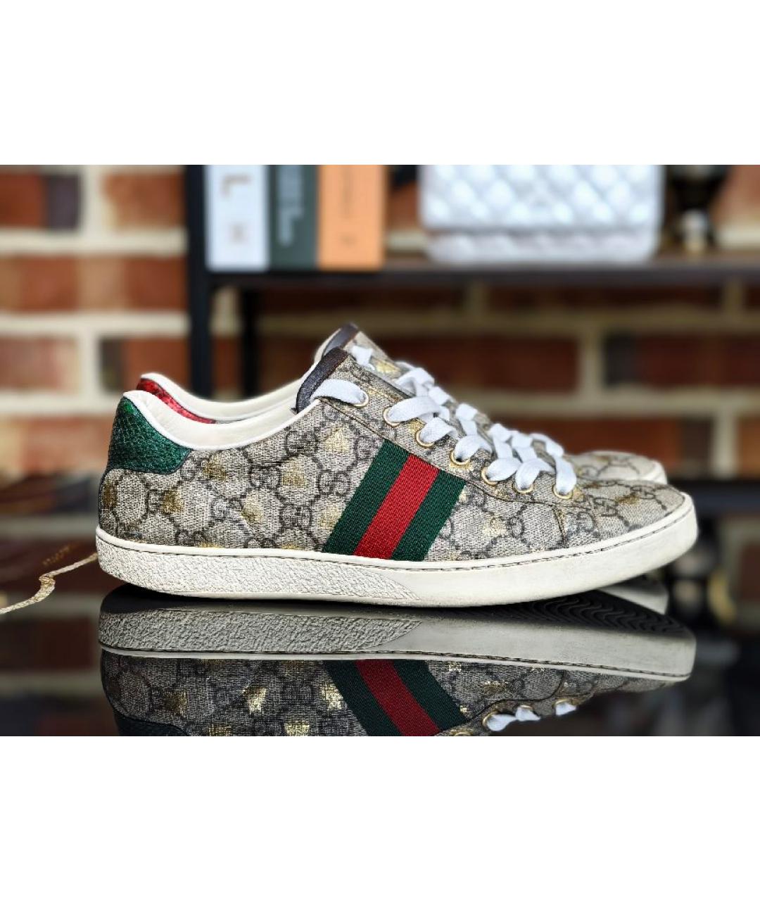 GUCCI Бежевые кеды, фото 7