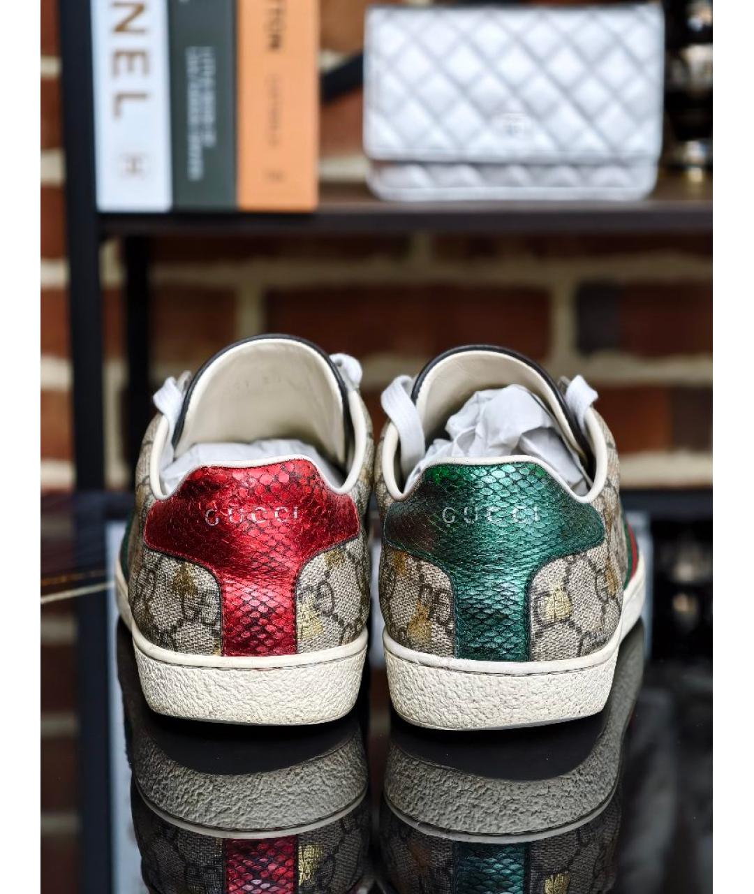 GUCCI Бежевые кеды, фото 4