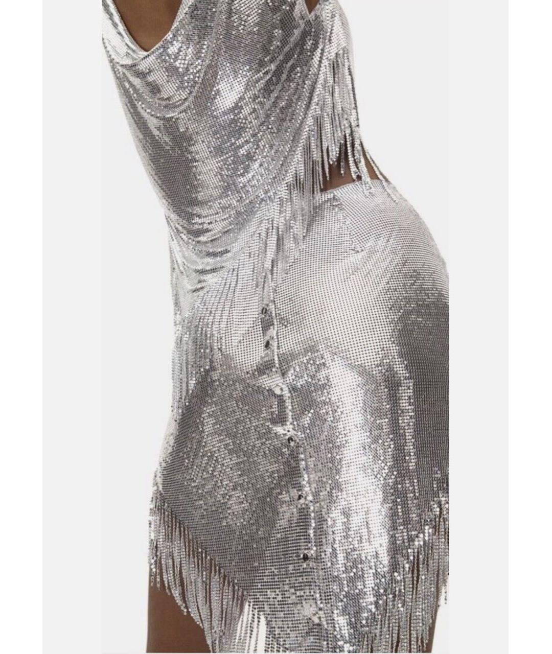 PACO RABANNE Серебряная юбка мини, фото 6