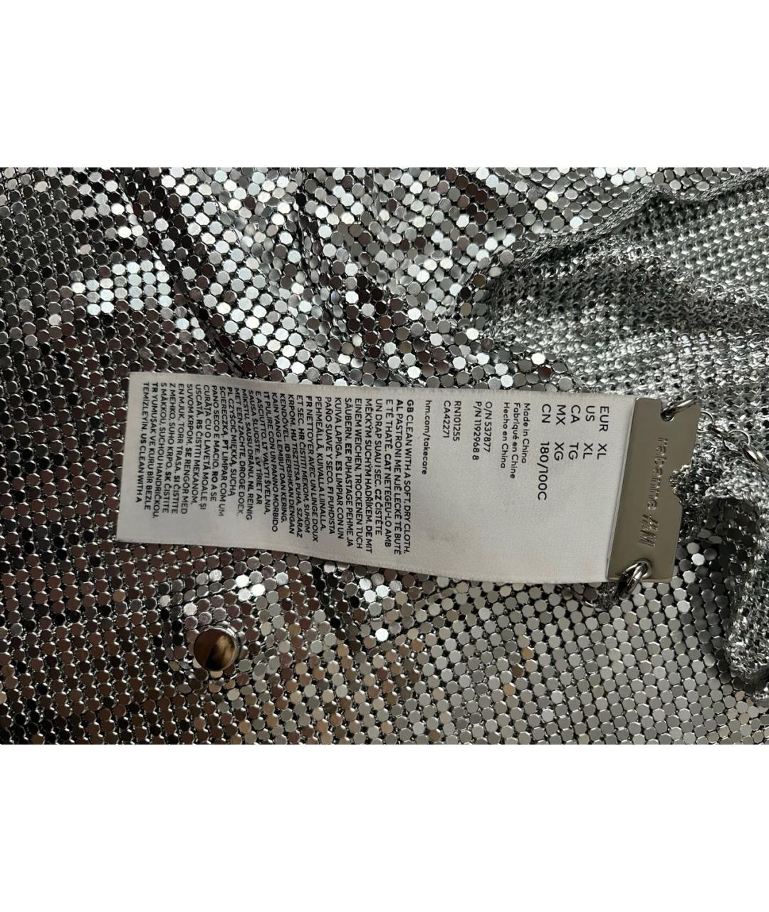 PACO RABANNE Серебряная юбка мини, фото 5