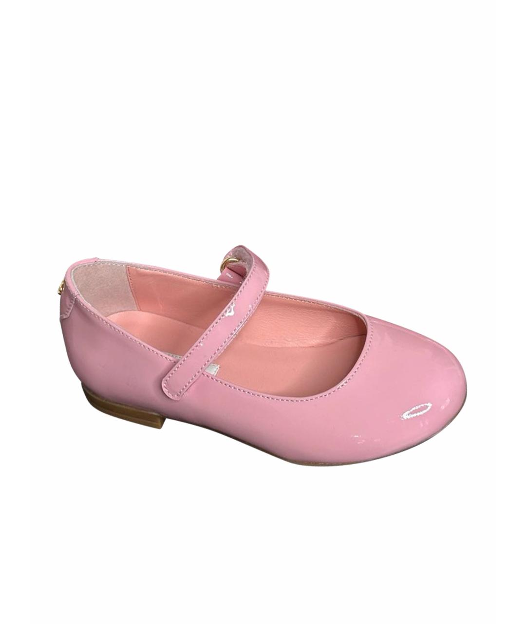 DOLCE&GABBANA Розовые балетки из лакированной кожи, фото 1