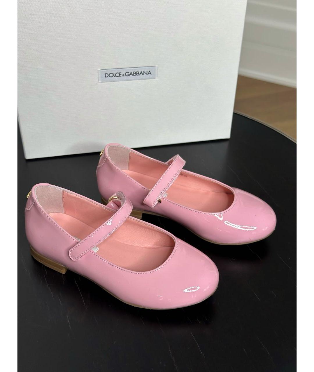 DOLCE&GABBANA Розовые балетки из лакированной кожи, фото 3