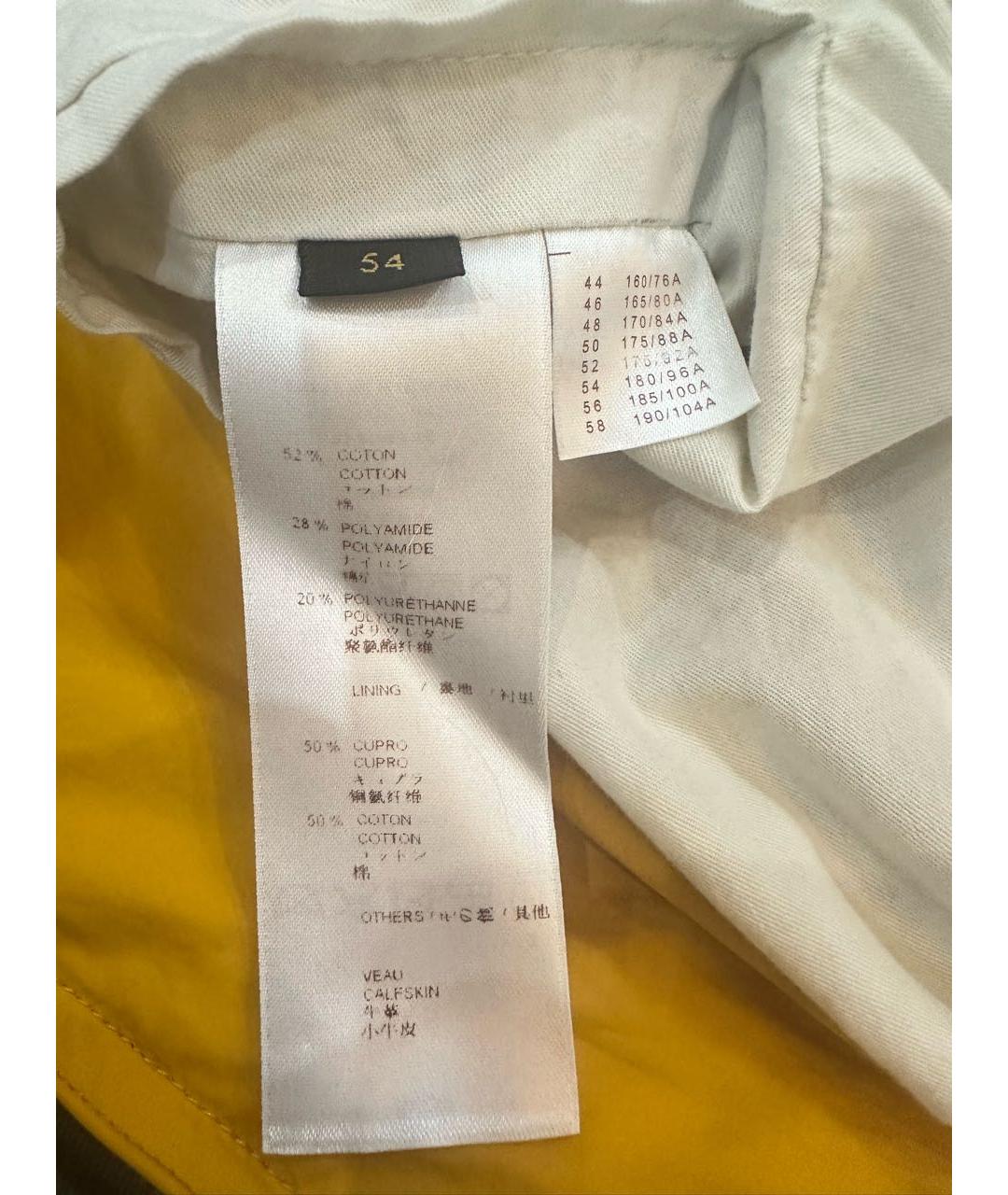 LOUIS VUITTON Желтая хлопковая куртка, фото 6