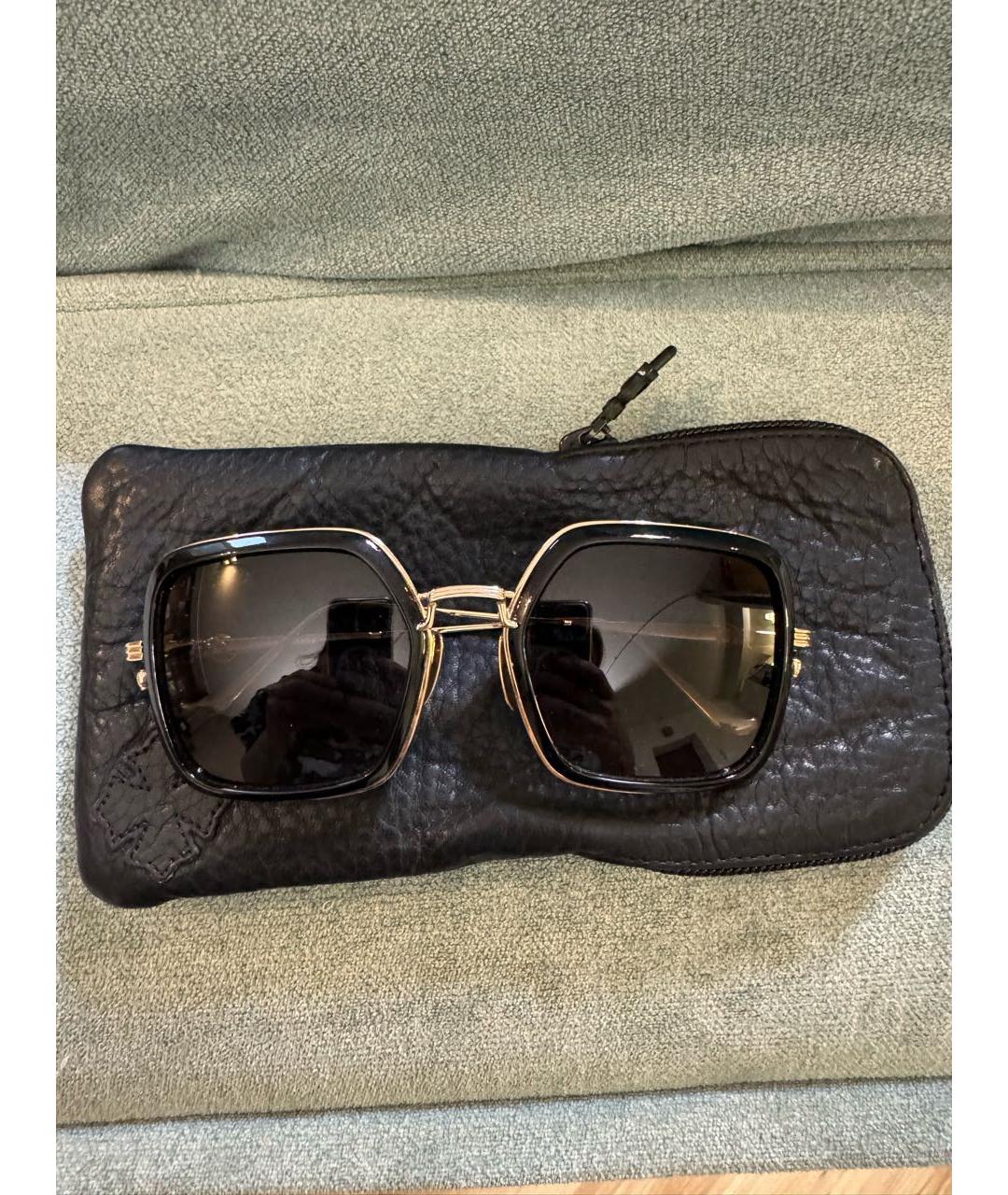 CHROME HEARTS Черные металлические солнцезащитные очки, фото 8