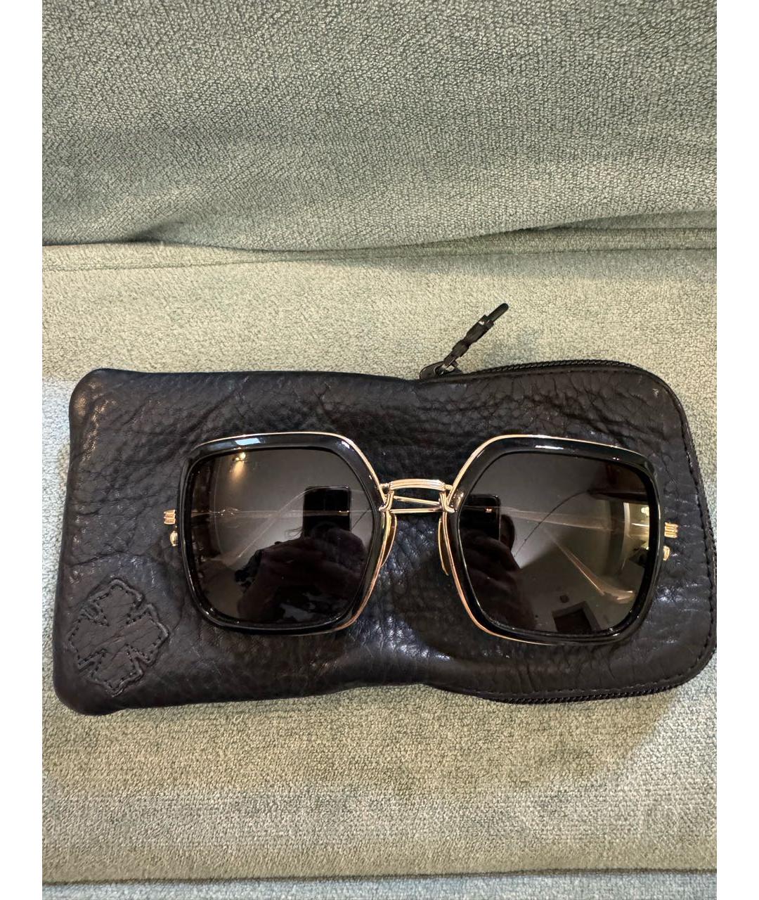 CHROME HEARTS Черные металлические солнцезащитные очки, фото 9
