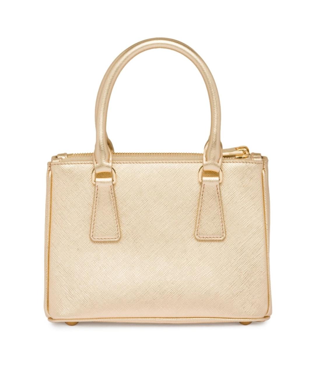 PRADA Золотая кожаная сумка тоут, фото 4