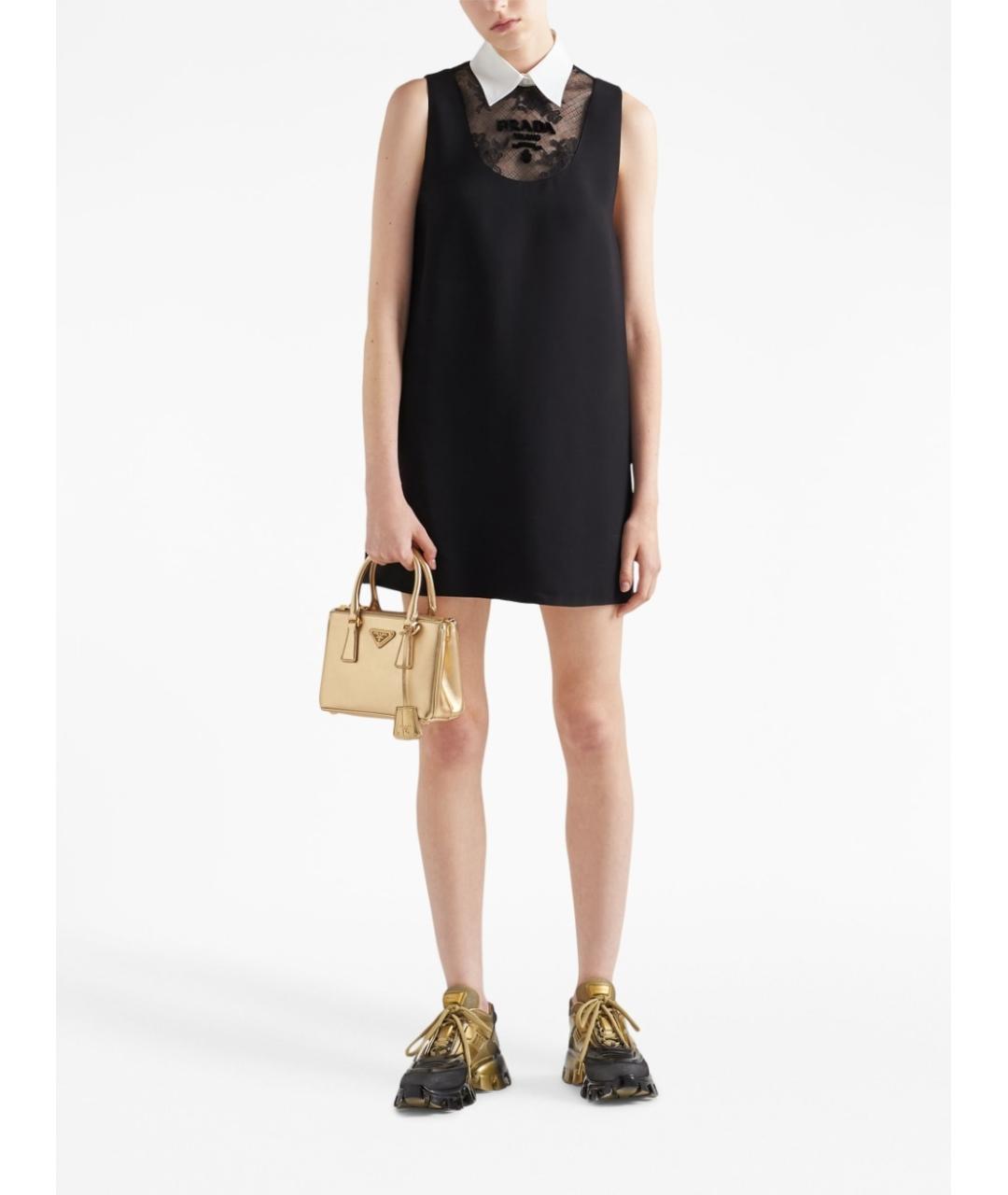 PRADA Золотая кожаная сумка тоут, фото 3