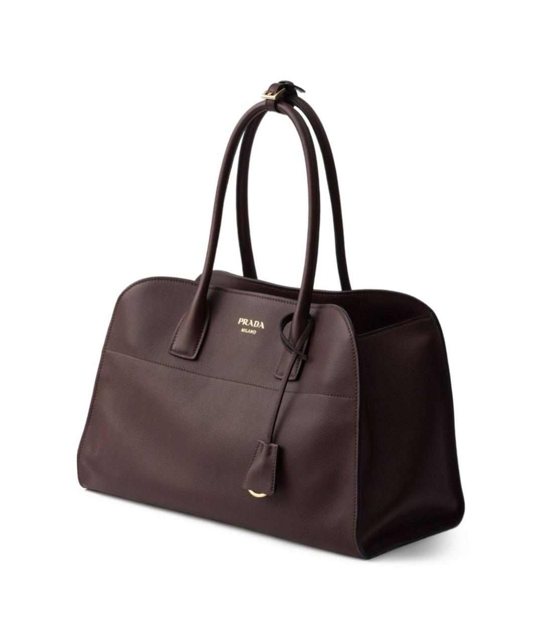 PRADA Коричневая кожаная сумка тоут, фото 6