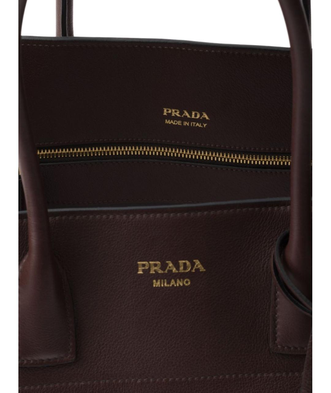 PRADA Коричневая кожаная сумка тоут, фото 4