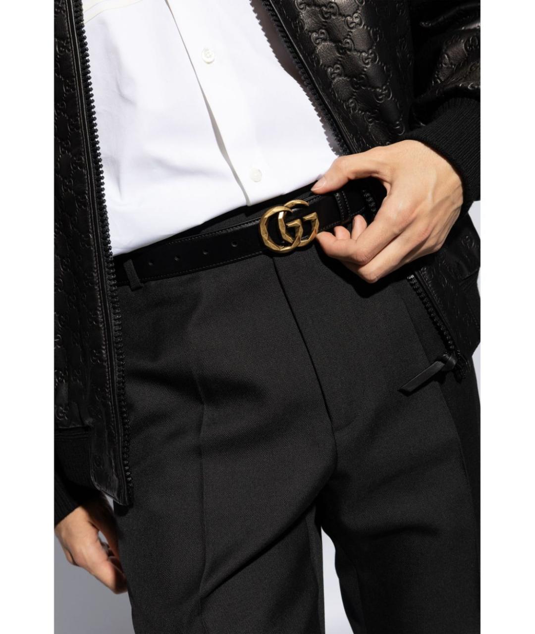 GUCCI Черный кожаный ремень, фото 2