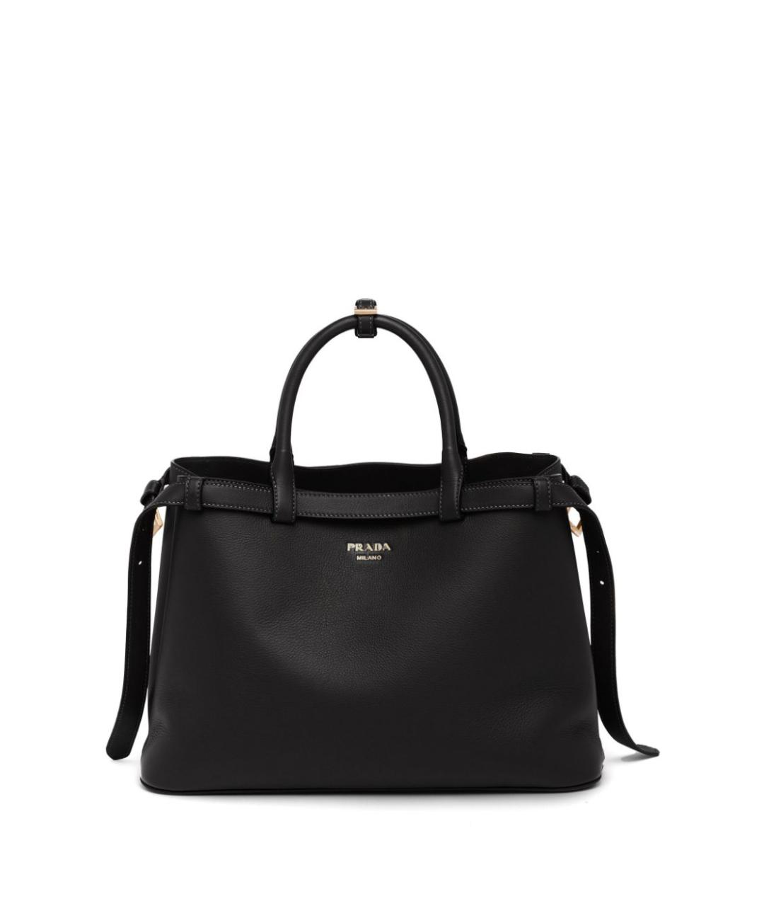 PRADA Черная кожаная сумка тоут, фото 1