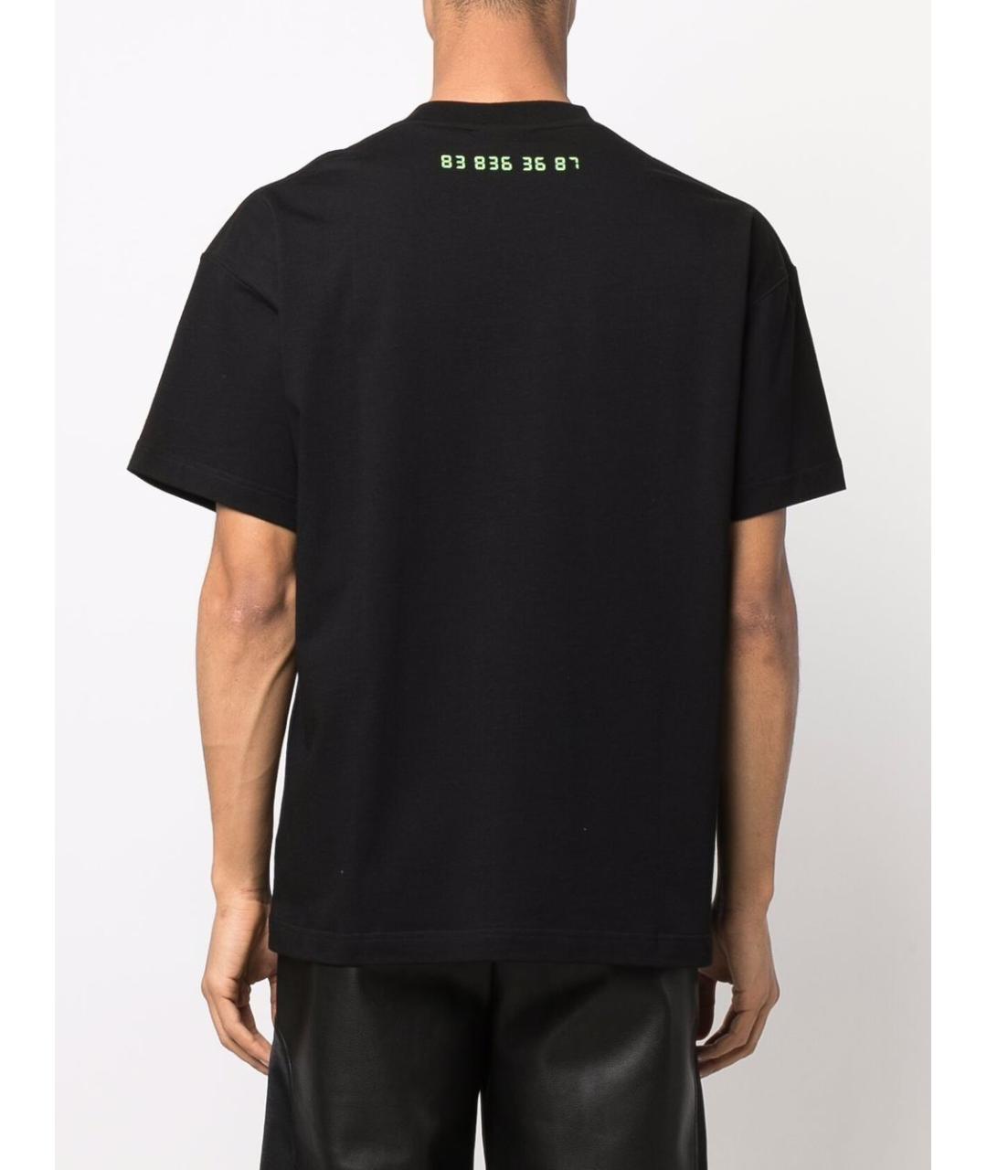 VETEMENTS Черная хлопковая футболка, фото 2