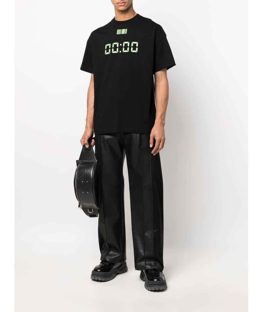 VETEMENTS Черная хлопковая футболка, фото 3