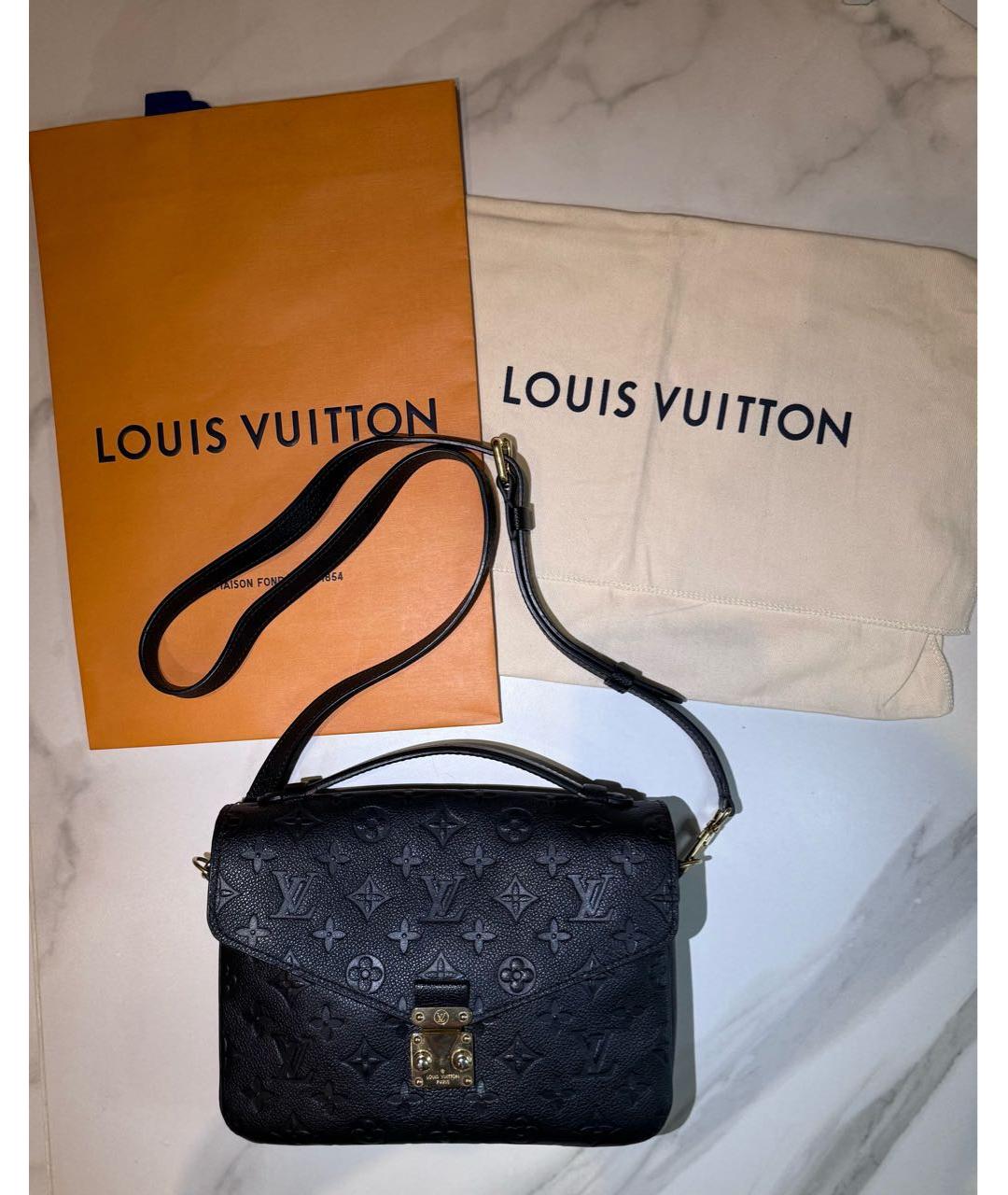 LOUIS VUITTON Черная кожаная сумка через плечо, фото 3