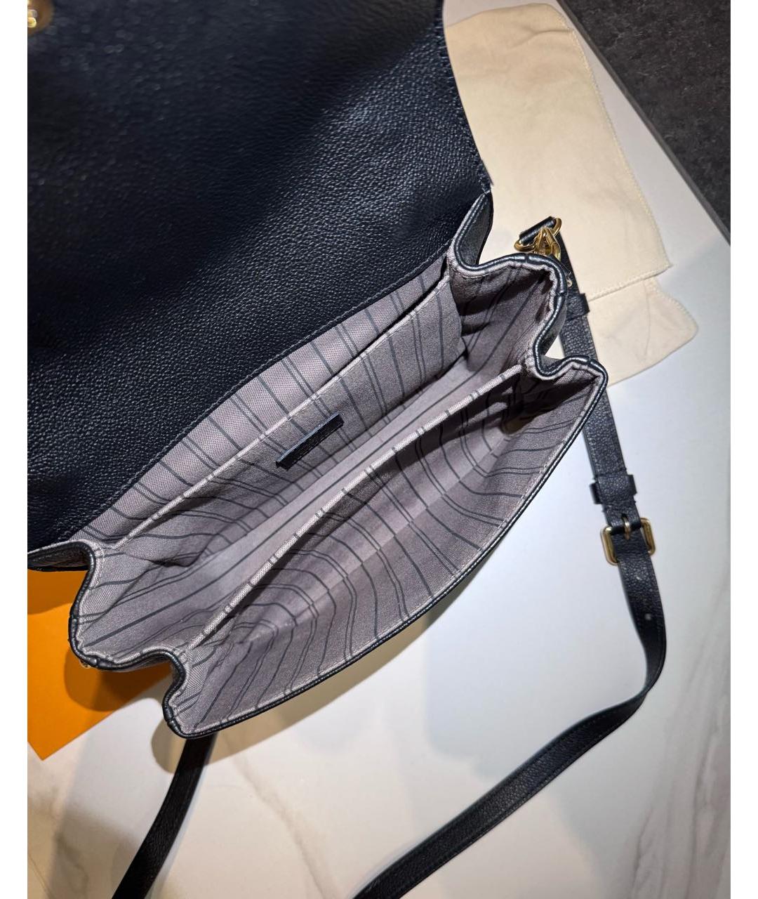 LOUIS VUITTON Черная кожаная сумка через плечо, фото 4