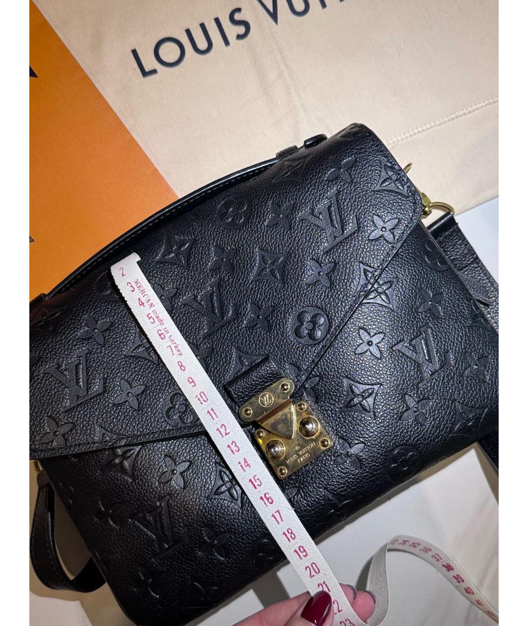 LOUIS VUITTON Черная кожаная сумка через плечо, фото 6