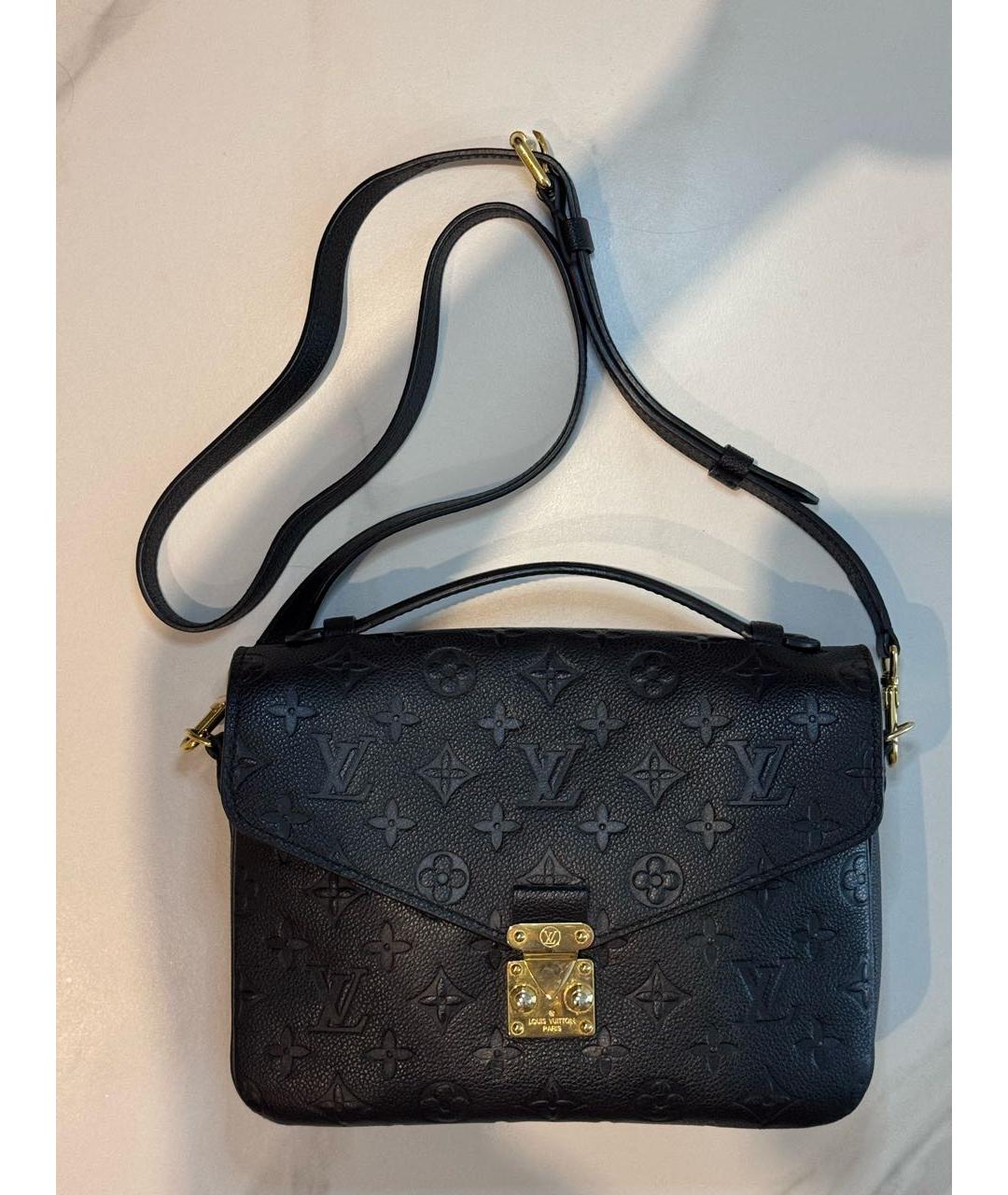 LOUIS VUITTON Черная кожаная сумка через плечо, фото 9