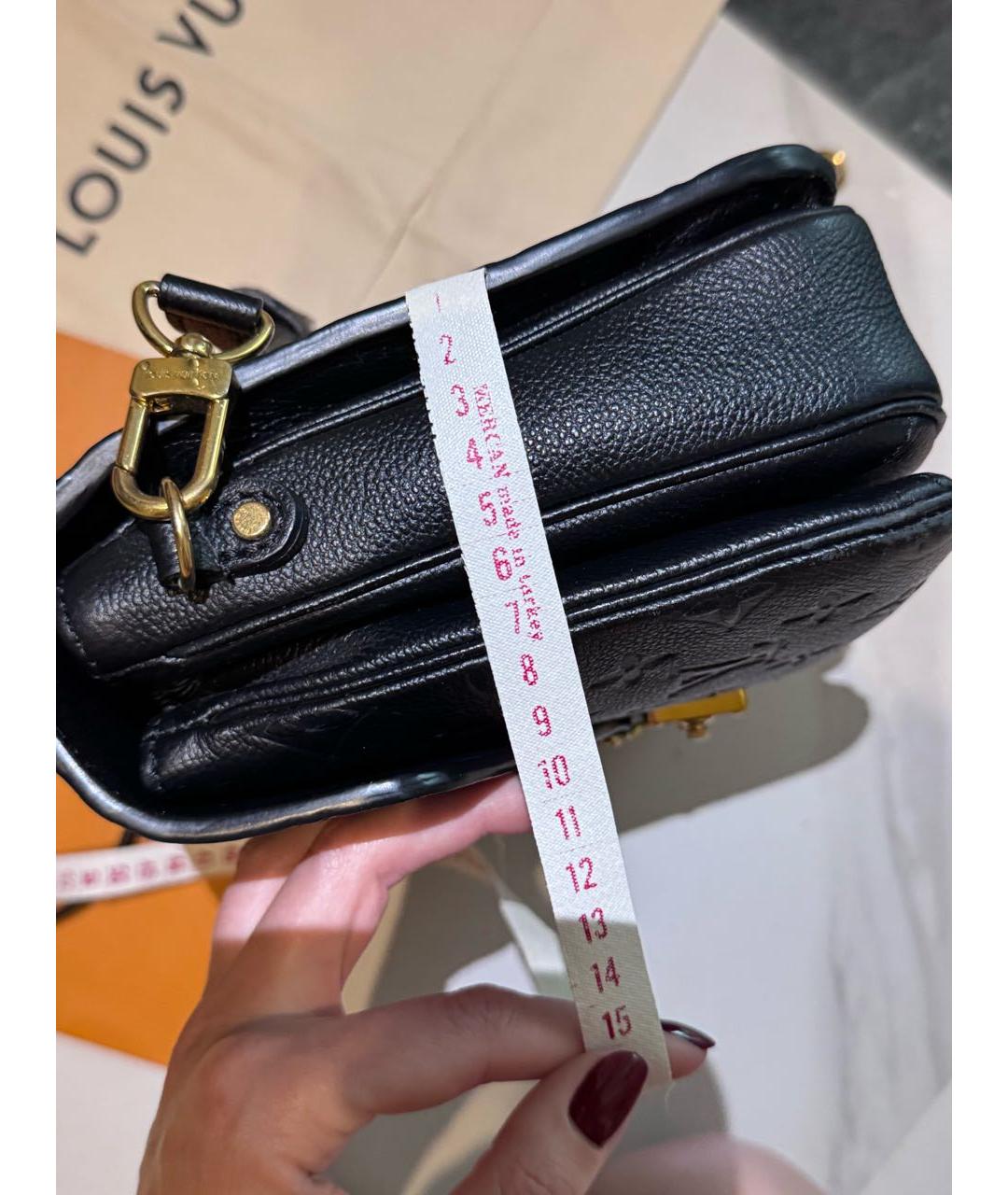 LOUIS VUITTON Черная кожаная сумка через плечо, фото 8