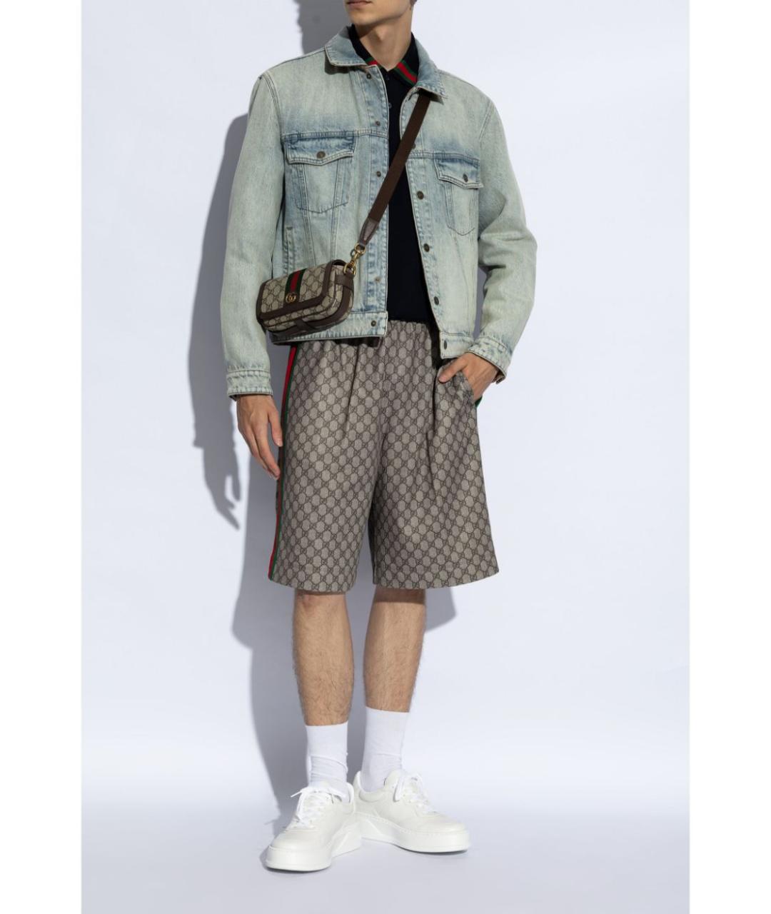 GUCCI Белые кожаные низкие кроссовки / кеды, фото 4