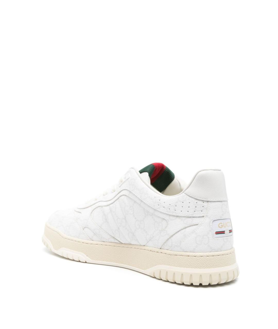 GUCCI Белые кожаные низкие кроссовки / кеды, фото 3