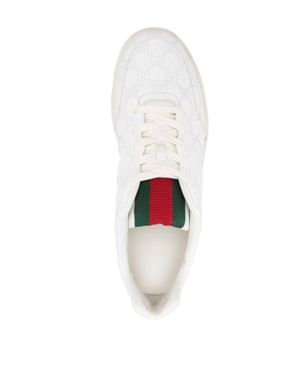 GUCCI Белые кожаные низкие кроссовки / кеды, фото 4