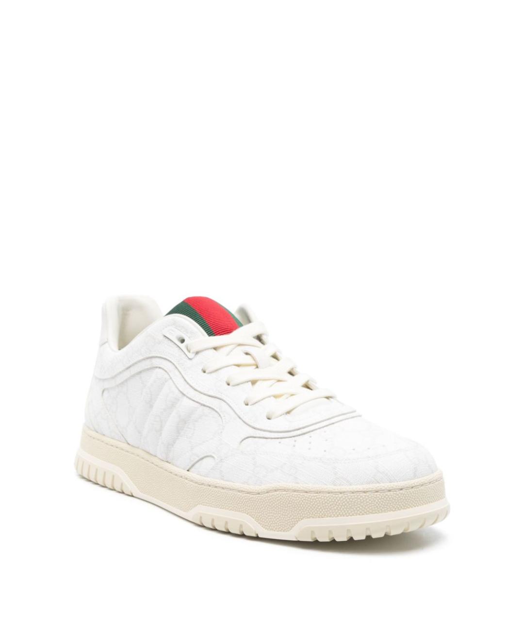 GUCCI Белые кожаные низкие кроссовки / кеды, фото 2